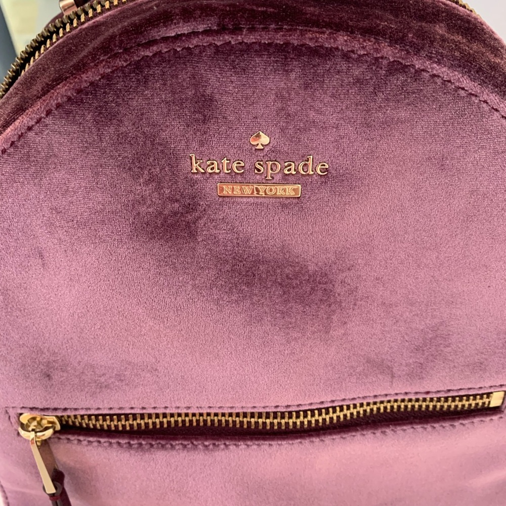🤩RARE🤩💯% Authentic Kate Spade Dawn Place Velvet Backpack Bag - Picture 11 of 13